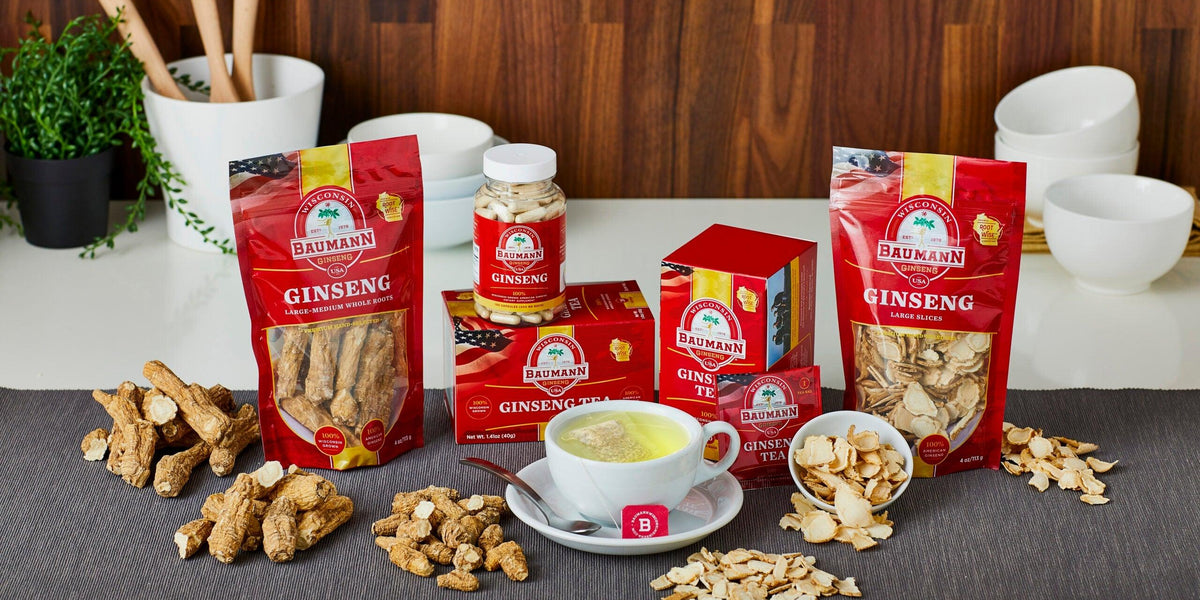 Wisconsin American Ginseng: Tea, Capsules, Roots, and Slices — Baumann ...