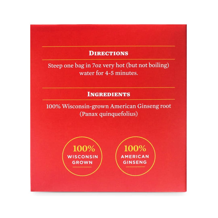 Baumann Wisconsin Ginseng Tea Bags (20 Tea Bags) - Authentic Panax Wisconsin Grown Panax Ginseng Herbal Tea - Healthy Green Tea with Antioxidant Ginsenosides for Enhanced Focus & Energy